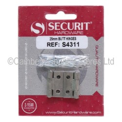 Securit Butt Hinges Self Colour 25mm 2 Pack